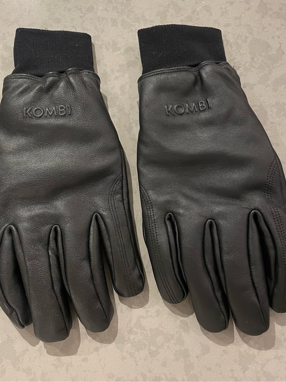 Kombi Men's Black Leather Gloves Size L